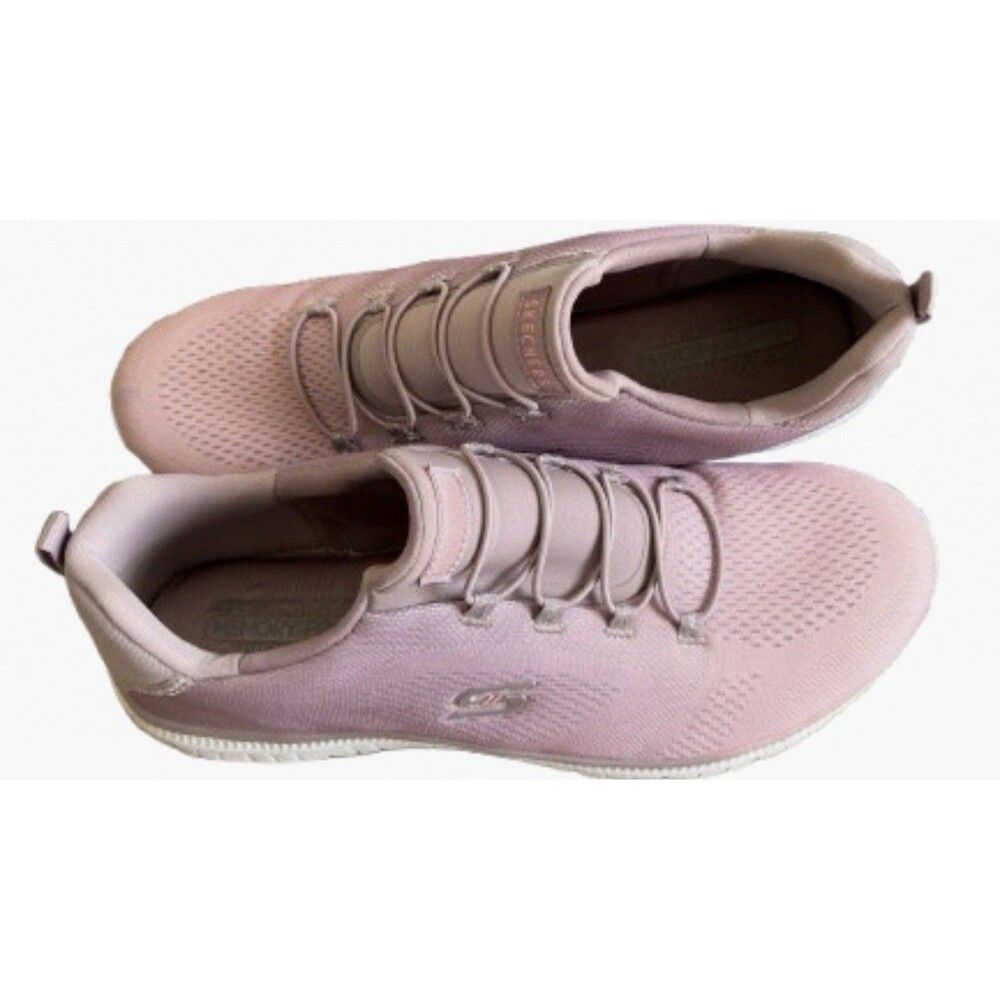 Skechers Womens 12 Wide Memory Foam Mauve Knit Walking Sneakers 104416W
